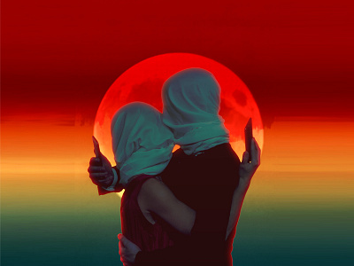 disconnected couple disconnect lovers moon photo romance