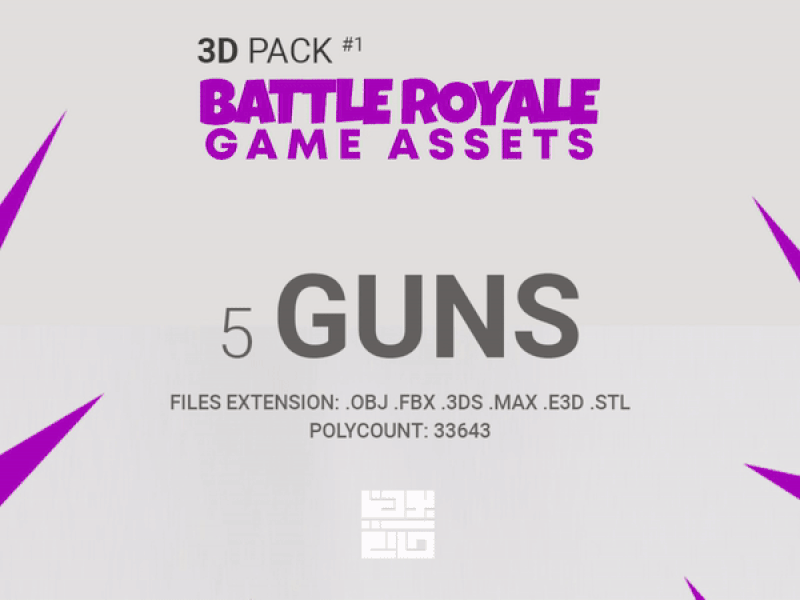 3D Pack Battle Royale Game Assets 1 3d 3d model 3d modeling 3dsmax design game game assets gun guns rifle shooting weapon weapons