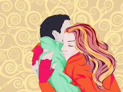 Big Hug || 2020 art character color creative digital digital art digital draw digital drawing digital illustration digitalart hug hugs illustration orange tree of life