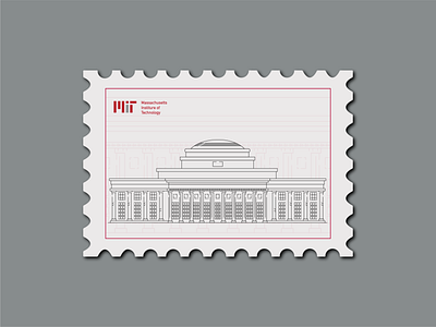 Massachusetts institute [Famous universities series] architecture building design illustration linear illustration lineart stamp