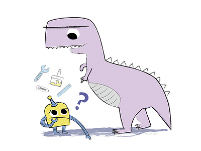 Pikatool - Prototypr.io dinosaur illustration robot tools