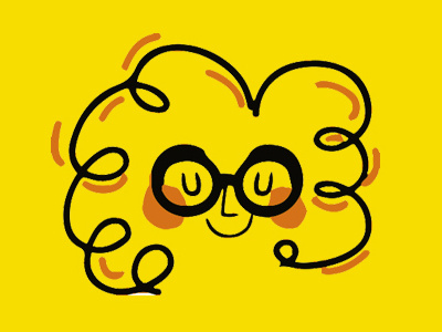 Hello, Dribble! character illustration introduction logo yellow