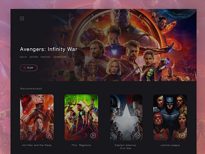 Movie app home page UI