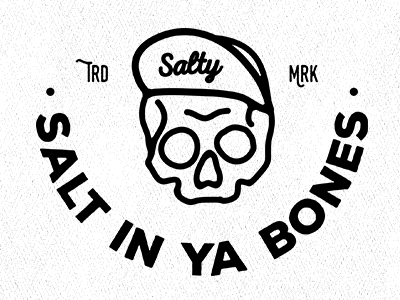 Salty in ya bones grunge illustration salty skull surf tees waves