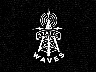 Static waves grunge illustration radio surf tees type waves
