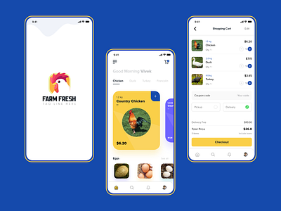 farm fresh app design logo minimal mobile app typography ui ux