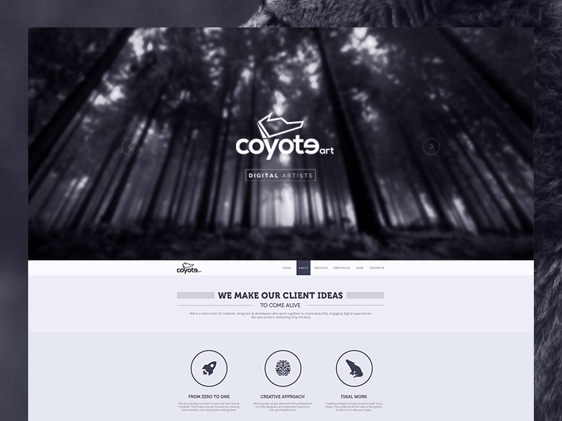 Coyote ART coyote coyoteart creative creative direction parallax portfolio uiux web web design