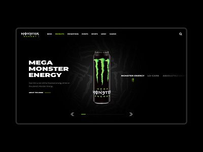 Monster Energy clean energy drink interactive modern monster monster energy web web design web interfaces webdesign website