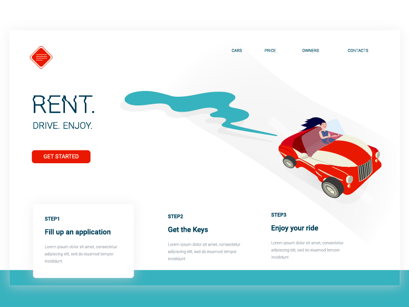 Car rental service by Alexandra Gusarova on Dribbble