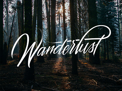 Wanderlust Photo illustration lettering typography vector