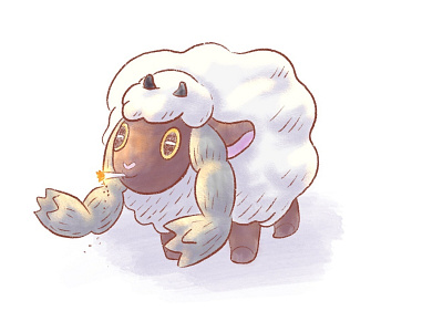 Baad Boy Wooloo animal character digital art digital illustration drawing fan art illustration nintendo pokemon procreate sheep wooloo