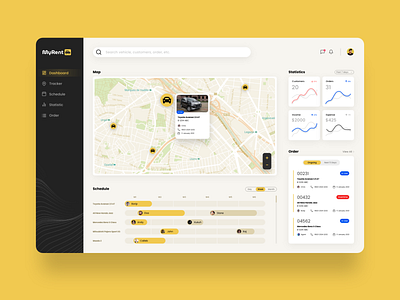 Dashboard for car rent owner app dashboard desktop app flat minimal software ui