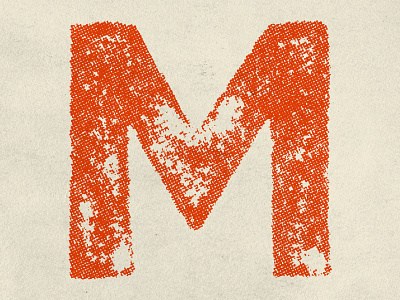 M halftone pen ink sevenly texture typography