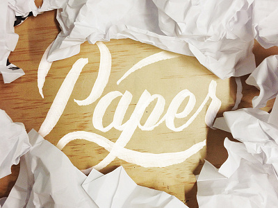 Paper beats rock... brush pen ink typography