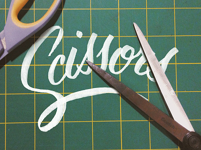 Scissors beats paper. brush pen ink typography