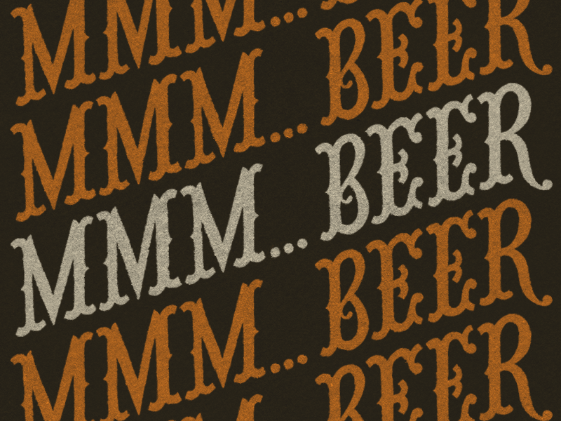 Mmm Beer GIF pen ink typography