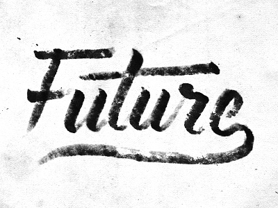Future copic script texture typography