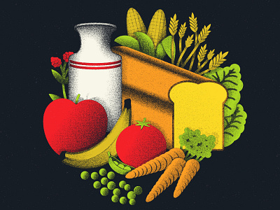 Food illustrator sevenly texture vector