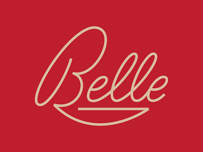 Belle hand lettering script typography vector