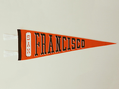San Fran hand lettering pennant screen print typography