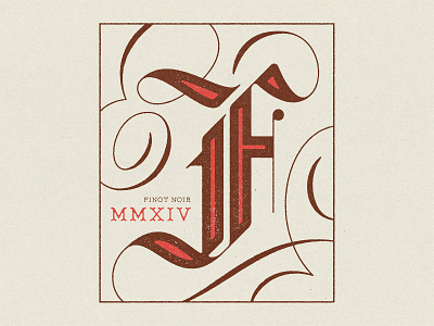 F lettering texture type typography