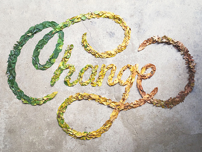 Change fall leaves lettering script typography