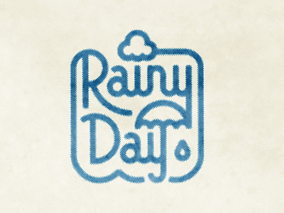 Rainy Day badge cloud drop halftone illustration lettering rain texture typography water