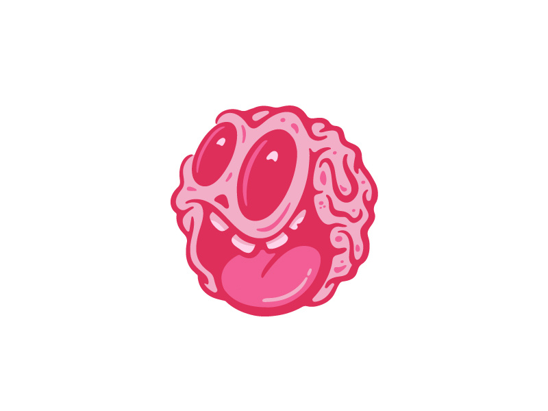 Gum Ball Paul goopy cartoon character illustration pink gum