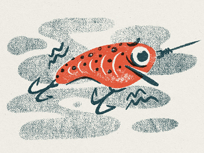 Brave Little Baits bait fishing halftone illustration lure texture typography