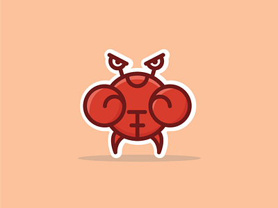 Hi, The Crab are ready for Shot... animal crab design flat icon illustration logo mascot