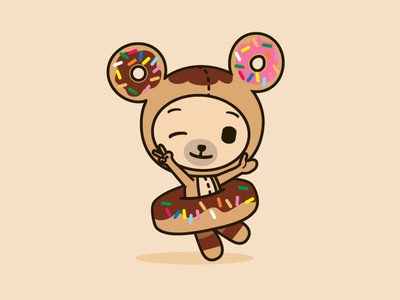 Donutella Bear Character character donut illustration mascot