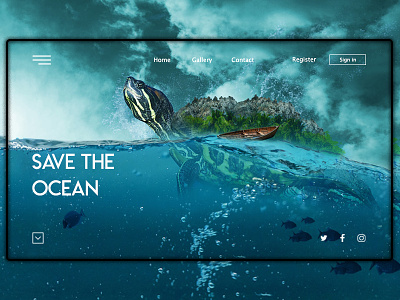 Ocean Landing Page colorful concept landing page landingpage nature nature photography ocean sea trend trendy ui uidesign user experience design user experience ux ux ux design uxui web design