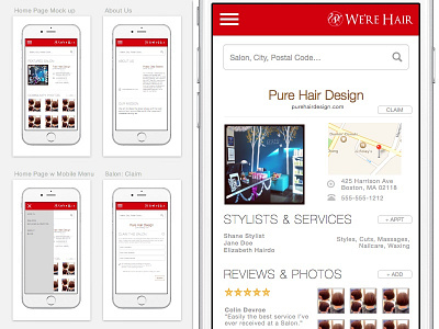 Responsive Web Design for We're Hair learning responsive web werehair