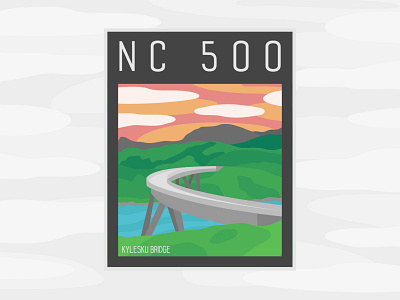 North Coast 500 Kylesku bridge badge bridge cycling design driving explore illustration north coast north coast 500 road scenery scotland scottish