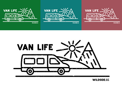 Van Life adventure design designs explore illustration outdoors van vanlife wildside