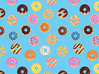 Everybody loves doughnuts* bakery colourful design donut doughnut flavour illustration ring tasty