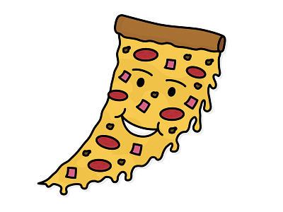 Pizza Slice! american cheese design face fast food fastfood fun illustration meat pepperoni pizza