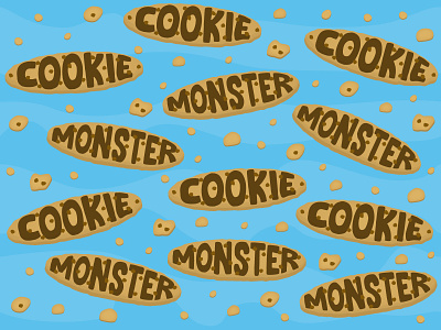 Cookie Monster biscuit cookie monster cookies crumbling design dessert food illustration pattern