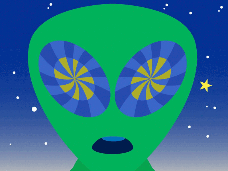 Alien alien eyes hypnotic little green man martian off world space spin