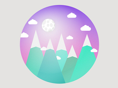 Mountains and the moon