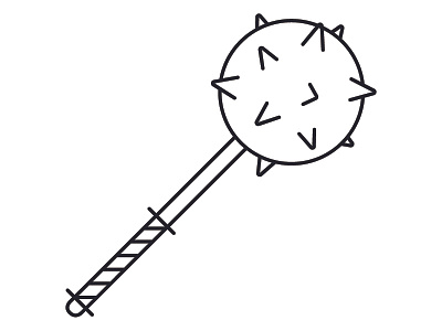 Mace bash design icon illustration mace old school weapon