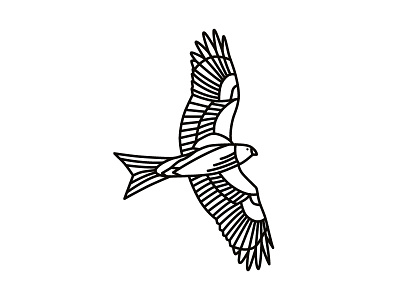 Kite birds british icon illustration kite red