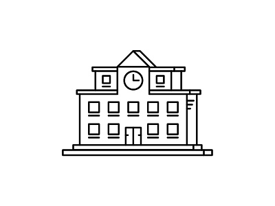 Old School House building design house icon illustration old school