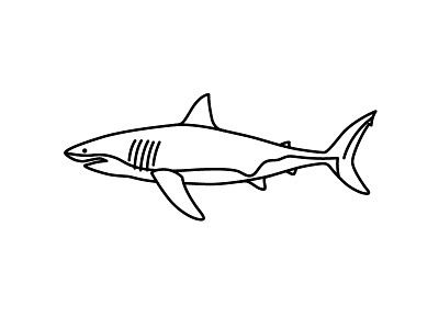 Great White Shark fish great icon illustration jaws ocean shark white
