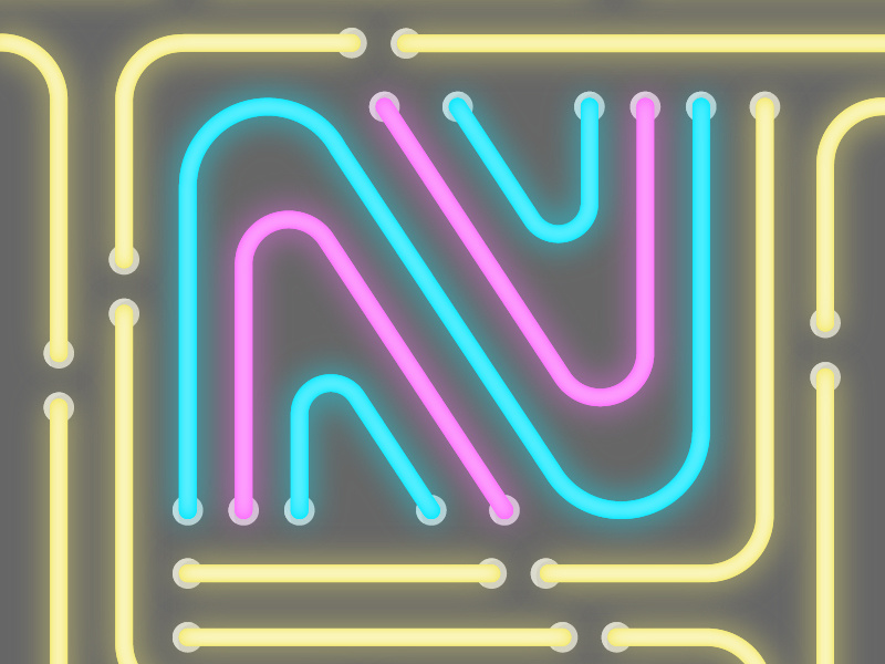 36 days of type - N (Neon) lights neon lights colours neon 36daysoftype-n illustration 36daysoftype
