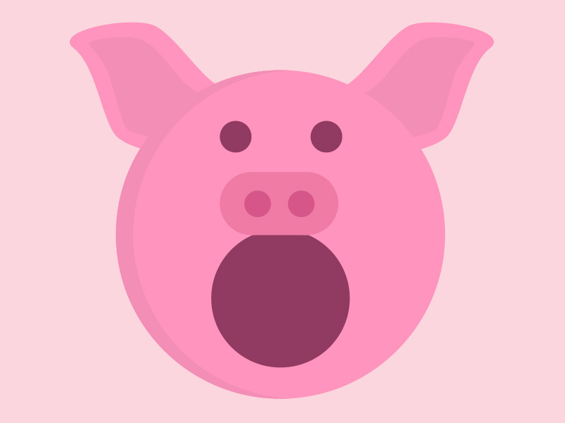 36 days of type - O (Oink) 36daysoftype-o pig design 36daysoftype illustration