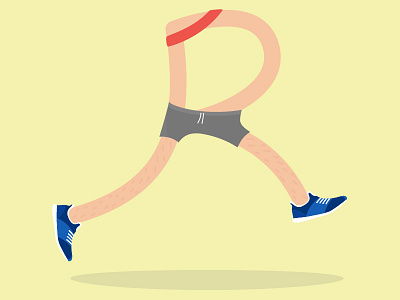 36 days of type- R (Run) 36daysoftype 36daysoftype r design illustration jog jogger run runner running shoes sweat band trainers