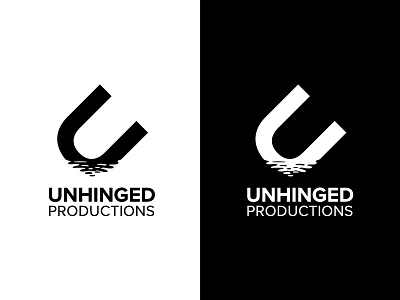 Unhinged Prodcutions design lake logo logo design logos minimal minimalist production production company reflection river water