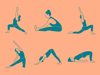 Yoga Positions design exercise fitness gym health icons illustration meditation positions yoga yoga pose zen
