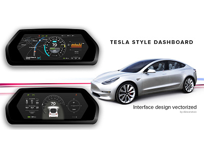 Tesla Style Dashboard - Interface Design interace tesla ui design ux ui